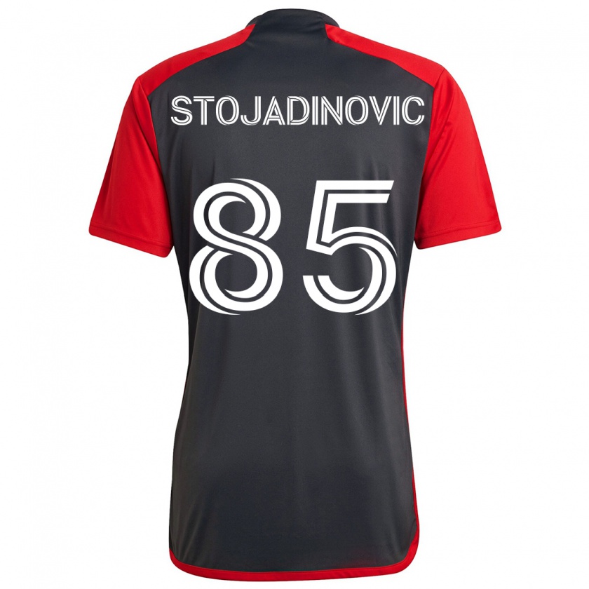 Kandiny Férfi Marko Stojadinovic #85 Szürke Vörös Hazai Jersey 2024/25 Mez Póló Ing