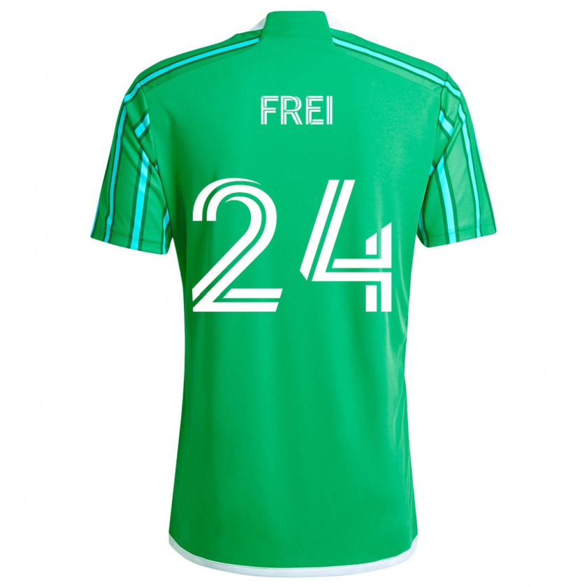 Kandiny Férfi Stefan Frei #24 Zöld Fehér Hazai Jersey 2024/25 Mez Póló Ing