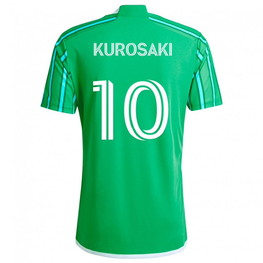 Kandiny Férfi Yuuka Kurosaki #10 Zöld Fehér Hazai Jersey 2024/25 Mez Póló Ing