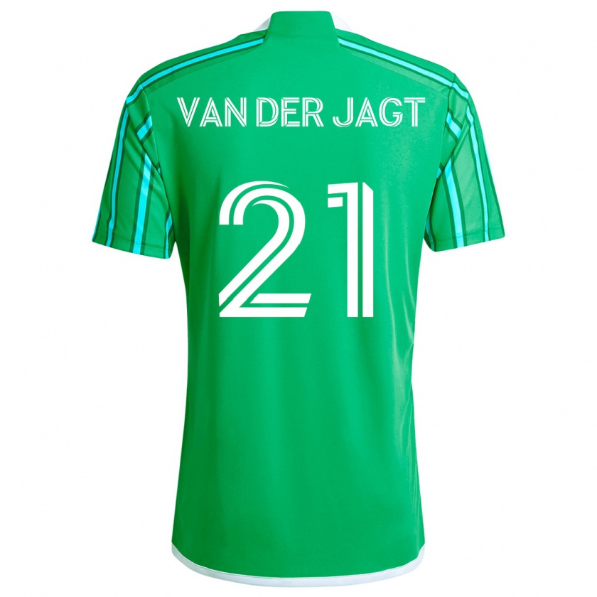 Kandiny Férfi Olivia Van Der Jagt #21 Zöld Fehér Hazai Jersey 2024/25 Mez Póló Ing