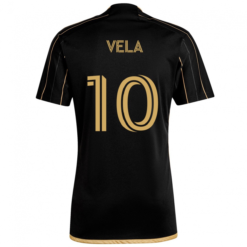 Kandiny Férfi Carlos Vela #10 Fekete Arany Hazai Jersey 2024/25 Mez Póló Ing