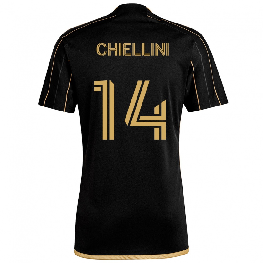 Kandiny Férfi Giorgio Chiellini #14 Fekete Arany Hazai Jersey 2024/25 Mez Póló Ing