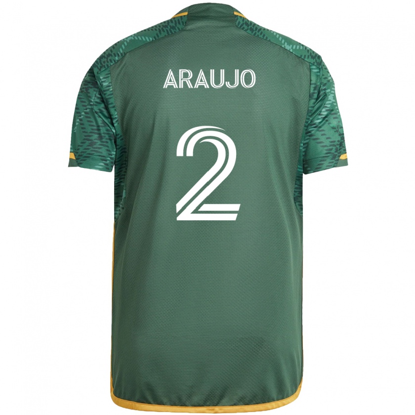 Kandiny Férfi Miguel Araujo #2 Zöld Narancs Hazai Jersey 2024/25 Mez Póló Ing