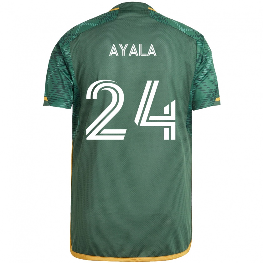 Kandiny Férfi David Ayala #24 Zöld Narancs Hazai Jersey 2024/25 Mez Póló Ing