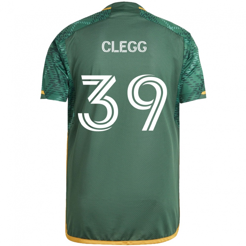 Kandiny Férfi Tyler Clegg #39 Zöld Narancs Hazai Jersey 2024/25 Mez Póló Ing