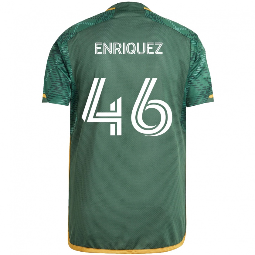 Kandiny Férfi Adolfo Enriquez #46 Zöld Narancs Hazai Jersey 2024/25 Mez Póló Ing