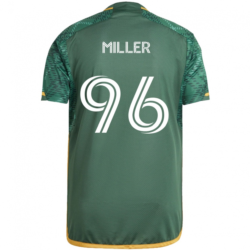 Kandiny Férfi Carver Miller #96 Zöld Narancs Hazai Jersey 2024/25 Mez Póló Ing