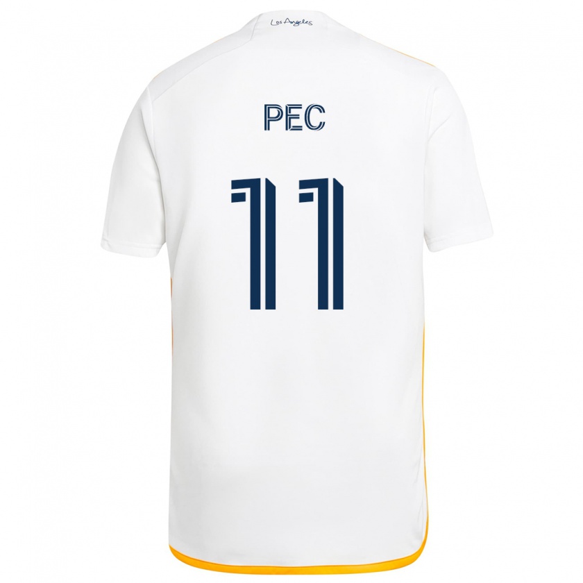 Kandiny Férfi Gabriel Pec #11 Fehér Sárga Hazai Jersey 2024/25 Mez Póló Ing