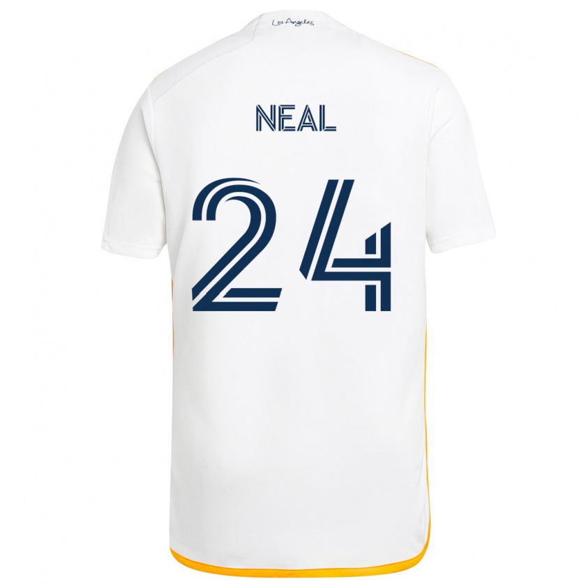 Kandiny Férfi Jalen Neal #24 Fehér Sárga Hazai Jersey 2024/25 Mez Póló Ing