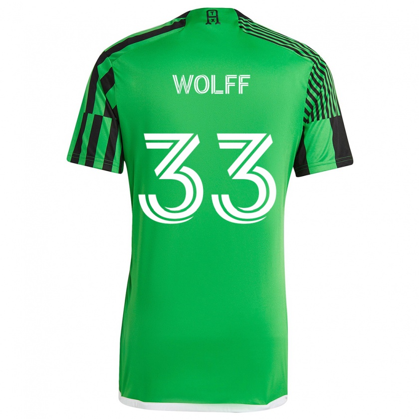 Kandiny Férfi Owen Wolff #33 Zöld Fekete Hazai Jersey 2024/25 Mez Póló Ing