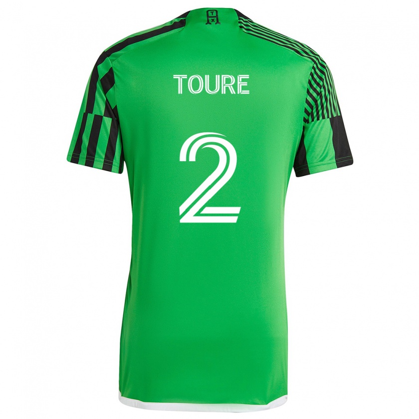 Kandiny Férfi Cheick Touré #2 Zöld Fekete Hazai Jersey 2024/25 Mez Póló Ing