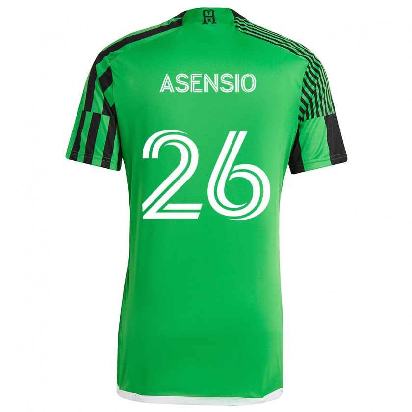 Kandiny Férfi Charlie Asensio #26 Zöld Fekete Hazai Jersey 2024/25 Mez Póló Ing