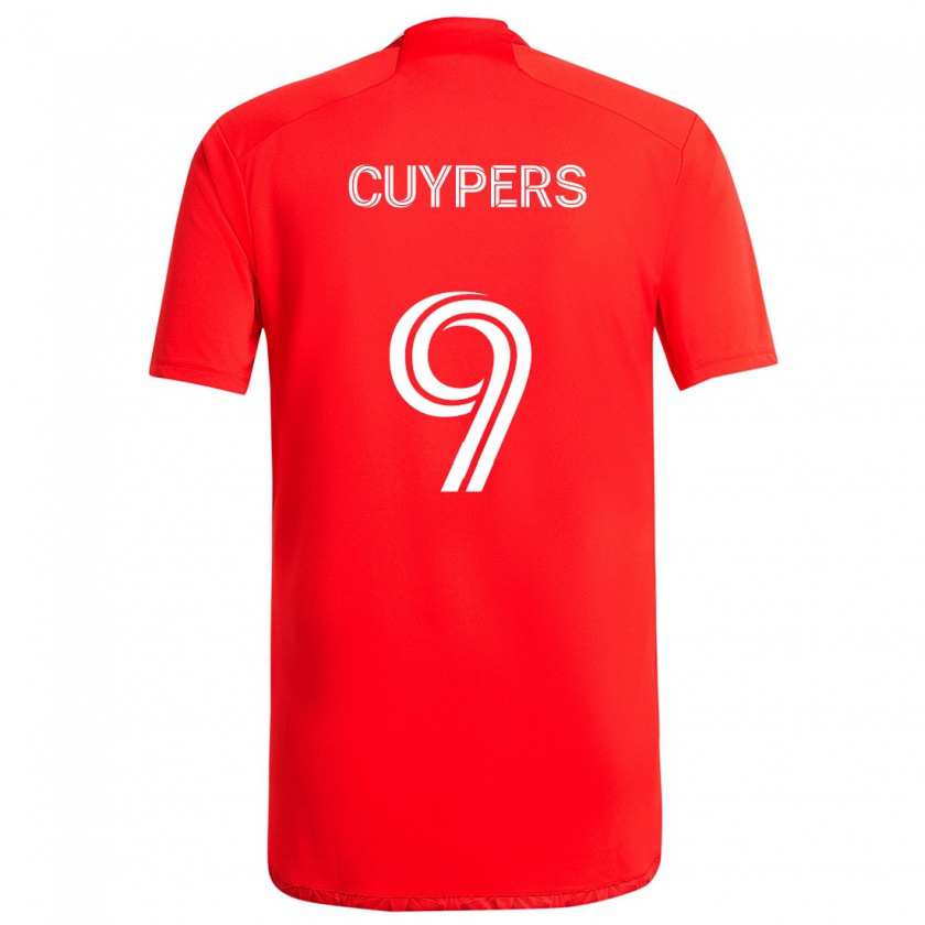 Kandiny Férfi Hugo Cuypers #9 Piros Fehér Hazai Jersey 2024/25 Mez Póló Ing