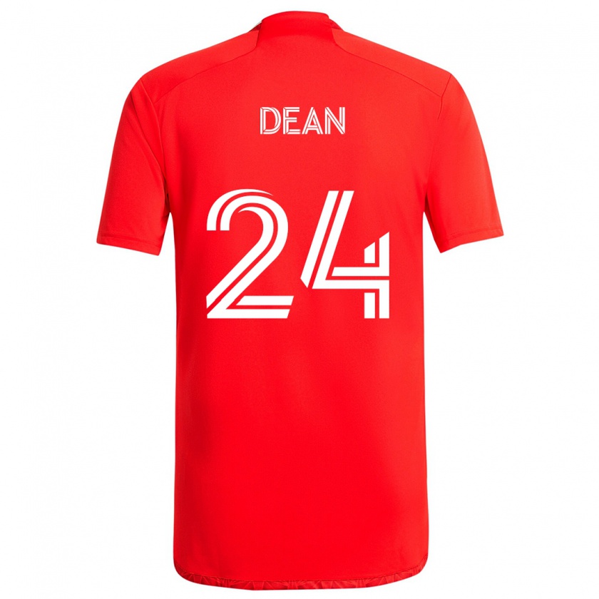 Kandiny Férfi Jonathan Dean #24 Piros Fehér Hazai Jersey 2024/25 Mez Póló Ing