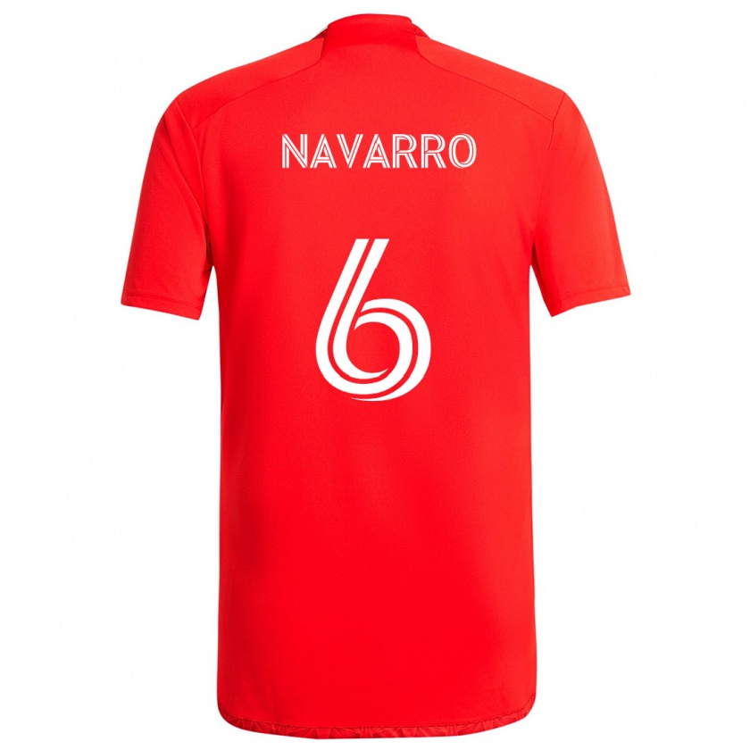 Kandiny Férfi Miguel Navarro #6 Piros Fehér Hazai Jersey 2024/25 Mez Póló Ing