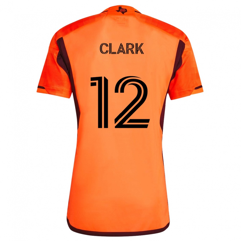 Kandiny Férfi Steve Clark #12 Narancs Fekete Hazai Jersey 2024/25 Mez Póló Ing