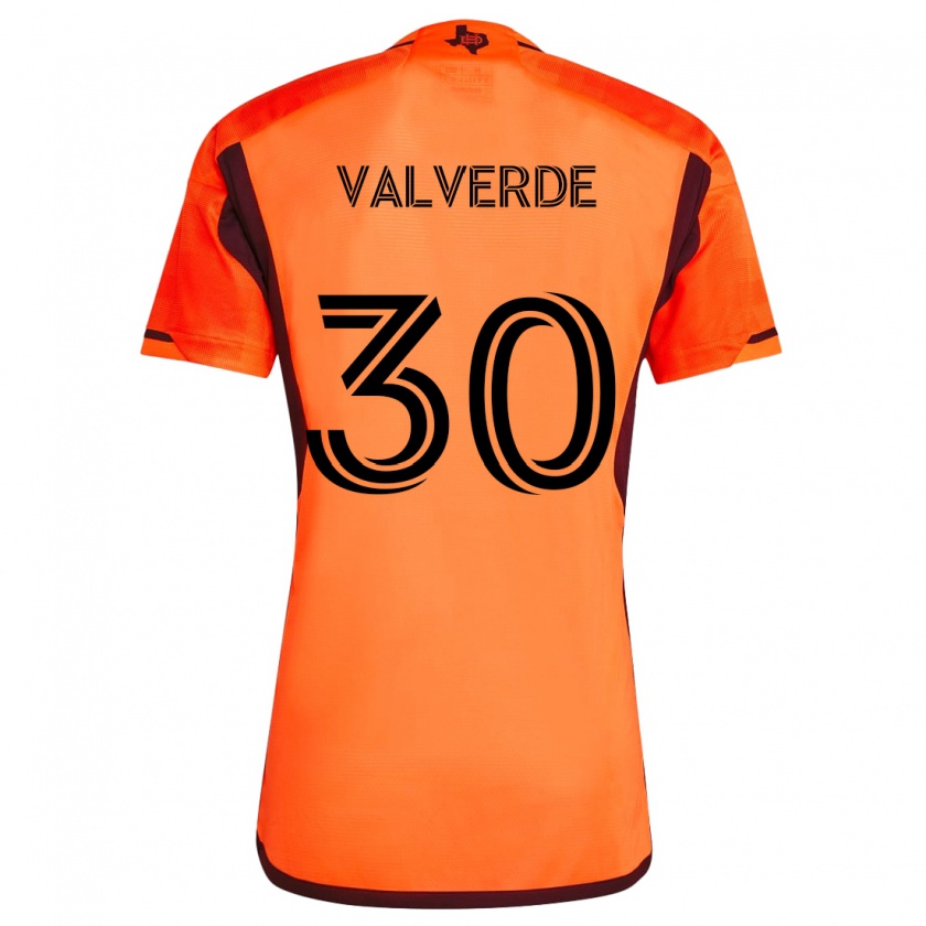 Kandiny Férfi Jefferson Valverde #30 Narancs Fekete Hazai Jersey 2024/25 Mez Póló Ing