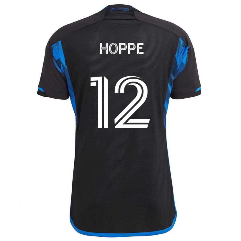 Kandiny Férfi Matthew Hoppe #12 Kék Fekete Hazai Jersey 2024/25 Mez Póló Ing