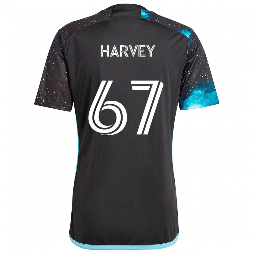 Kandiny Férfi Carlos Harvey #67 Fekete Kék Hazai Jersey 2024/25 Mez Póló Ing