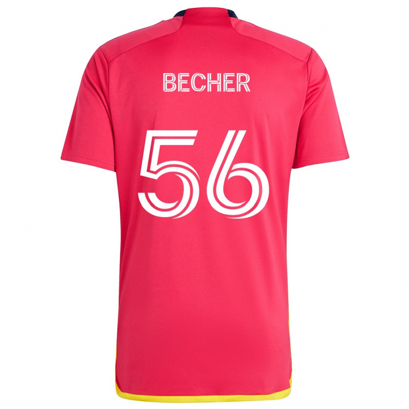 Kandiny Férfi Ryan Becher #56 Piros Kék Hazai Jersey 2024/25 Mez Póló Ing