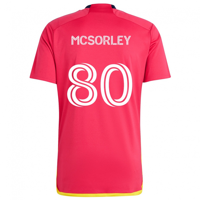 Kandiny Férfi Brendan Mcsorley #80 Piros Kék Hazai Jersey 2024/25 Mez Póló Ing