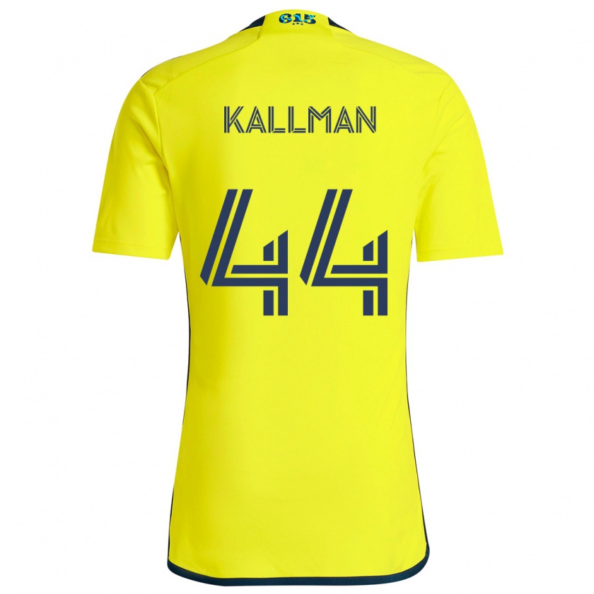 Kandiny Férfi Brent Kallman #44 Sárga Kék Hazai Jersey 2024/25 Mez Póló Ing