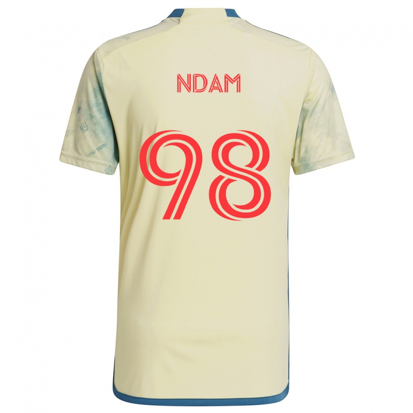 Kandiny Férfi Hassan Ndam #98 Sárga Piros Kék Hazai Jersey 2024/25 Mez Póló Ing