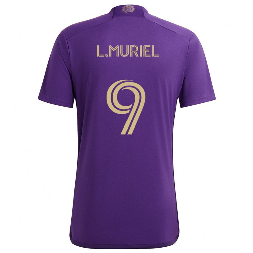 Kandiny Férfi Luis Muriel #9 Lila Sárga Hazai Jersey 2024/25 Mez Póló Ing