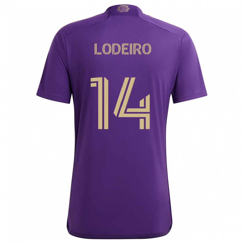 Kandiny Férfi Nicolás Lodeiro #14 Lila Sárga Hazai Jersey 2024/25 Mez Póló Ing