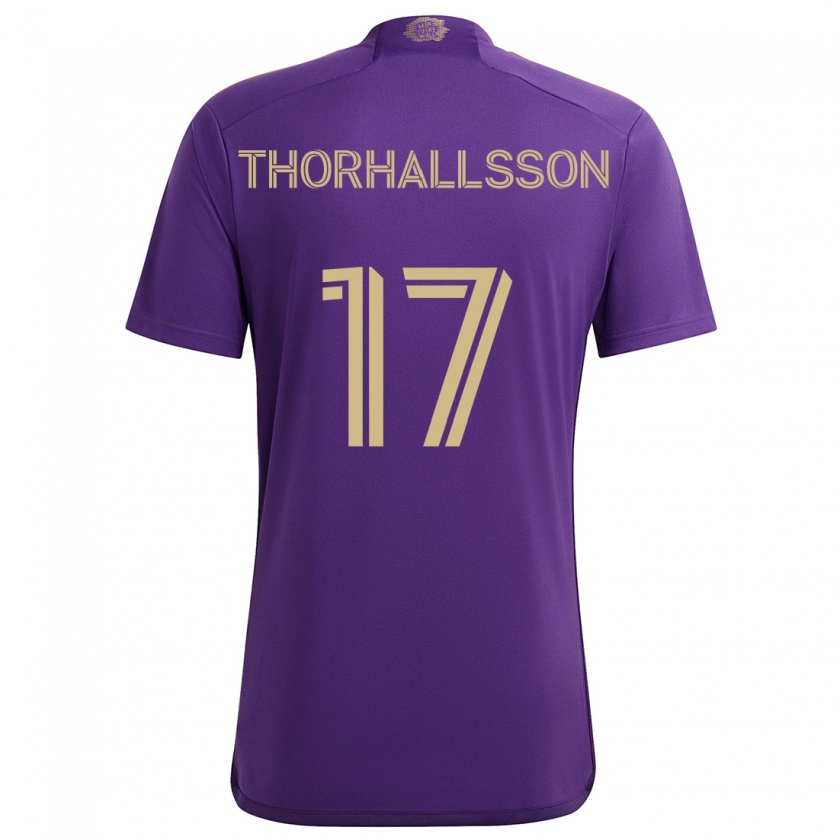 Kandiny Férfi Dagur Dan Thórhallsson #17 Lila Sárga Hazai Jersey 2024/25 Mez Póló Ing