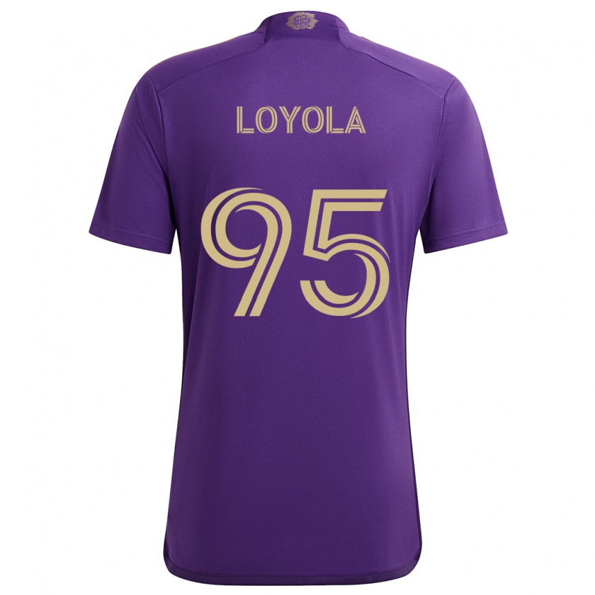 Kandiny Férfi Favian Loyola #95 Lila Sárga Hazai Jersey 2024/25 Mez Póló Ing