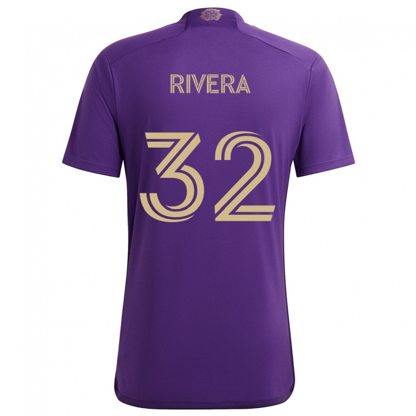 Kandiny Férfi Wilfredo Rivera #32 Lila Sárga Hazai Jersey 2024/25 Mez Póló Ing