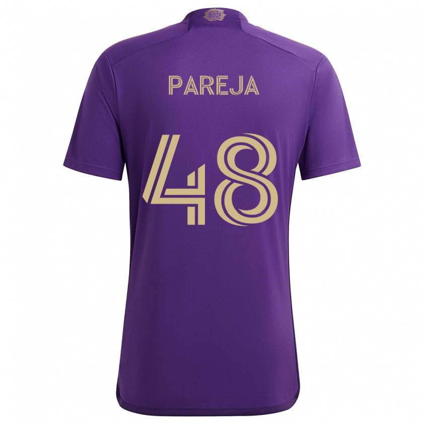 Kandiny Férfi Diego Pareja #48 Lila Sárga Hazai Jersey 2024/25 Mez Póló Ing