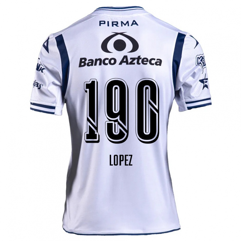 Kandiny Férfi Josué López #190 Fehér Sötétkék Hazai Jersey 2024/25 Mez Póló Ing