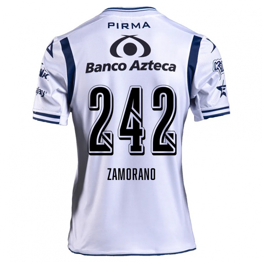 Kandiny Férfi Leonardo Zamorano #242 Fehér Sötétkék Hazai Jersey 2024/25 Mez Póló Ing