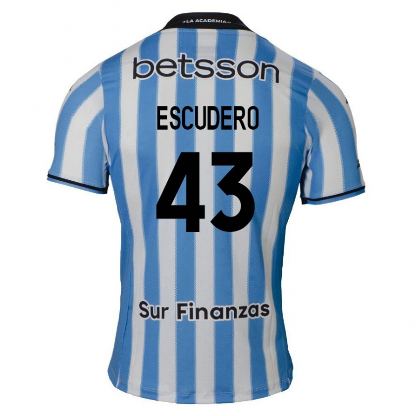 Kandiny Férfi Gonzalo Escudero #43 Kék Fehér Fekete Hazai Jersey 2024/25 Mez Póló Ing