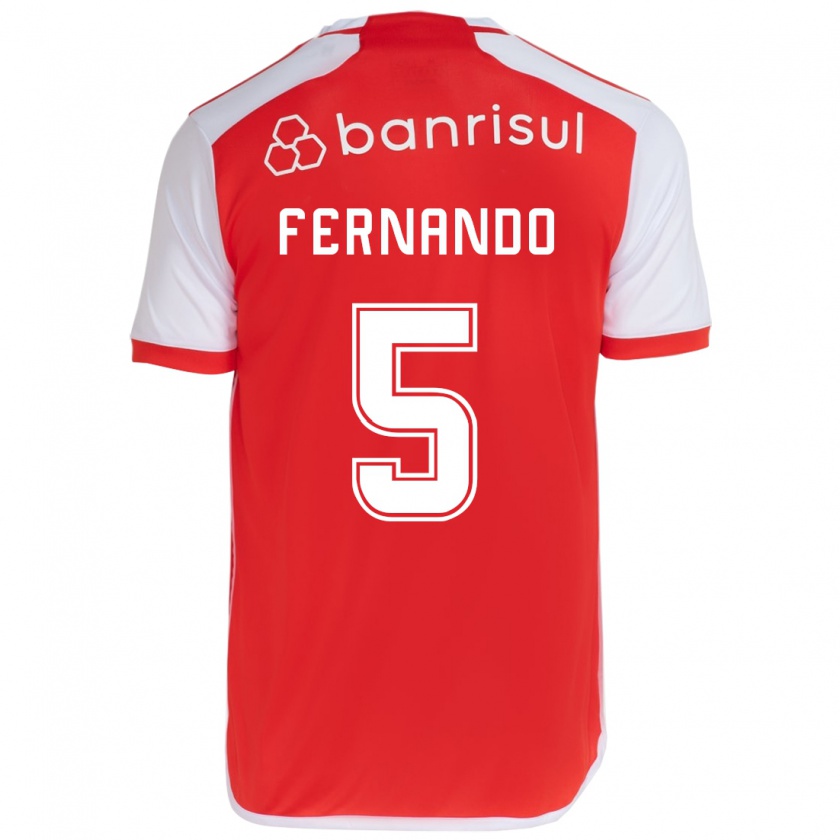 Kandiny Férfi Fernando #5 Piros Fehér Hazai Jersey 2024/25 Mez Póló Ing