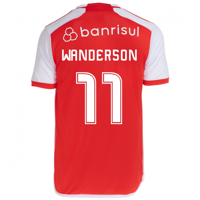 Kandiny Férfi Wanderson #11 Piros Fehér Hazai Jersey 2024/25 Mez Póló Ing