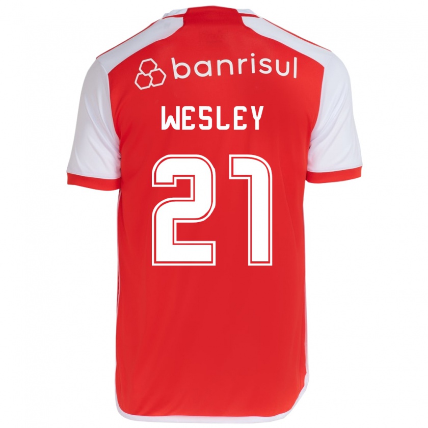 Kandiny Férfi Wesley #21 Piros Fehér Hazai Jersey 2024/25 Mez Póló Ing