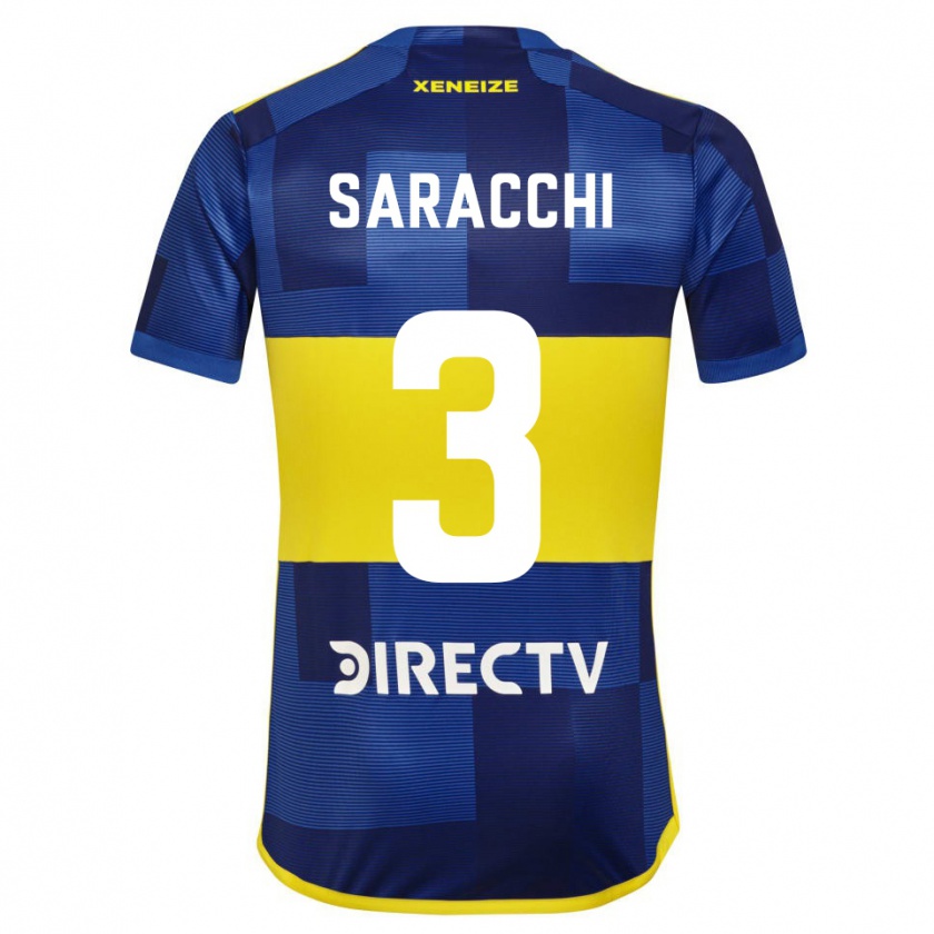 Kandiny Férfi Marcelo Saracchi #3 Kék Sárga Hazai Jersey 2024/25 Mez Póló Ing