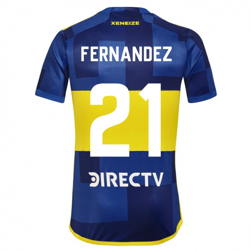 Kandiny Férfi Ezequiel Fernández #21 Kék Sárga Hazai Jersey 2024/25 Mez Póló Ing