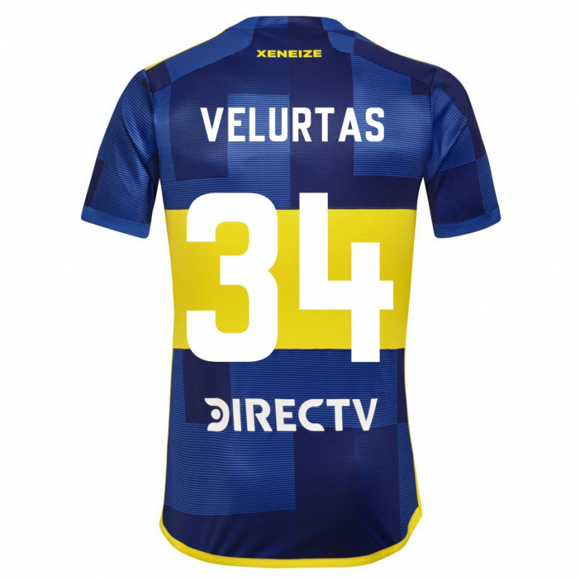 Kandiny Férfi Pedro Velurtas #34 Kék Sárga Hazai Jersey 2024/25 Mez Póló Ing