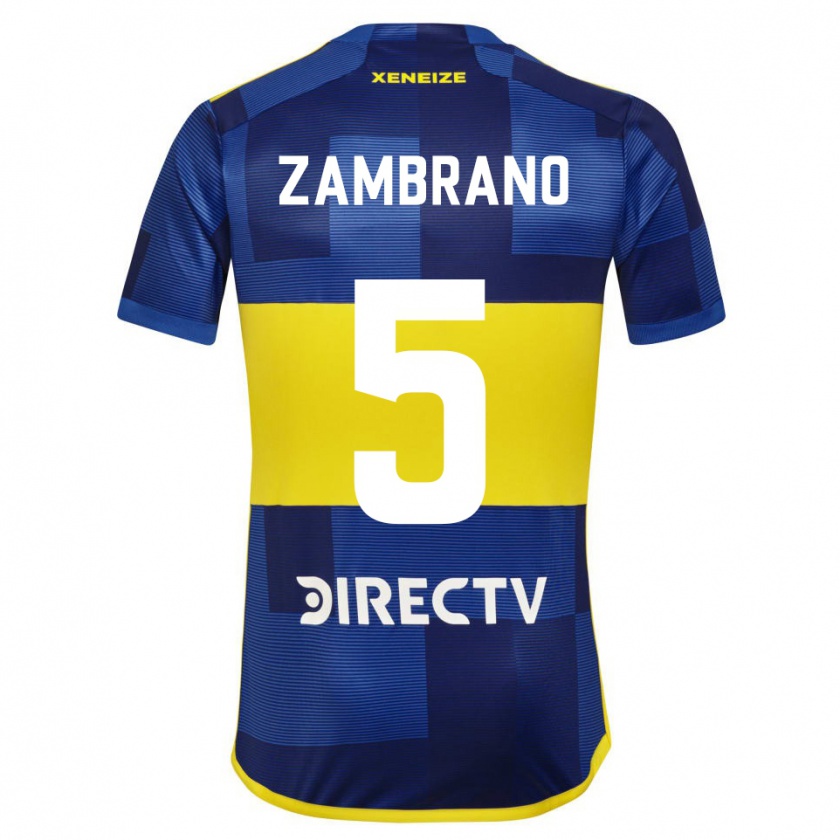 Kandiny Férfi Carlos Zambrano #5 Kék Sárga Hazai Jersey 2024/25 Mez Póló Ing