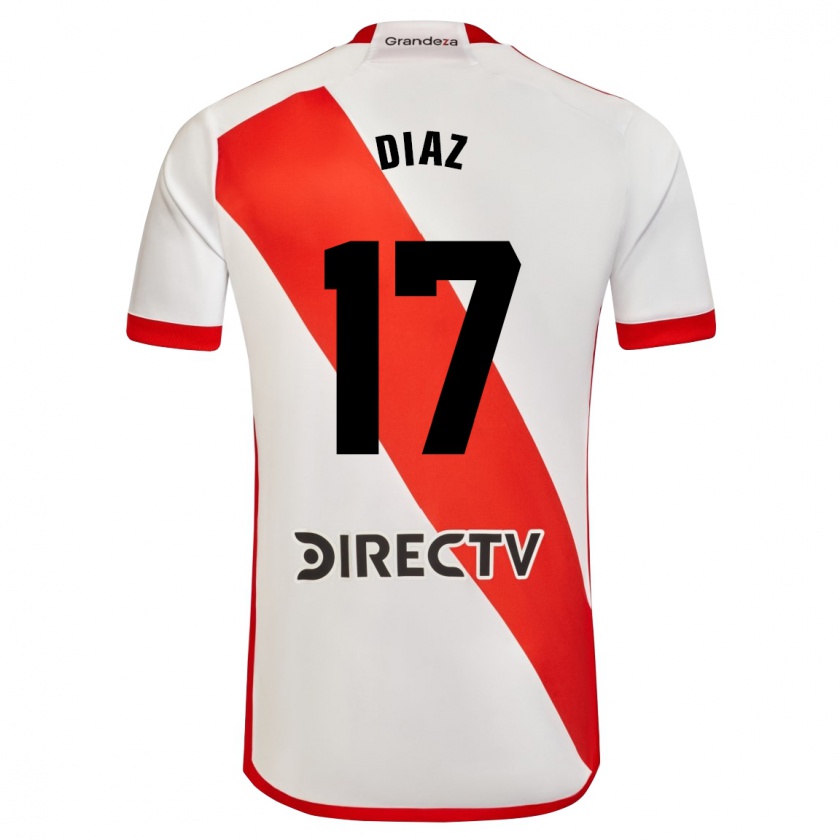 Kandiny Férfi Paulo Díaz #17 Fehér Piros Hazai Jersey 2024/25 Mez Póló Ing