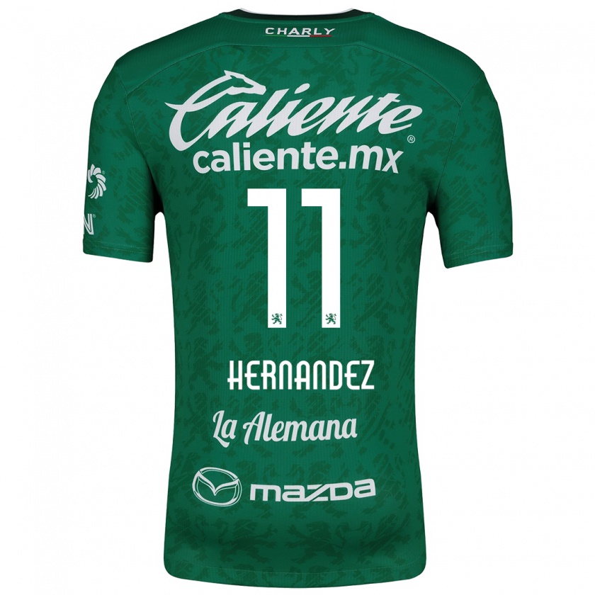 Kandiny Férfi Elías Hernández #11 Zöld Fehér Hazai Jersey 2024/25 Mez Póló Ing