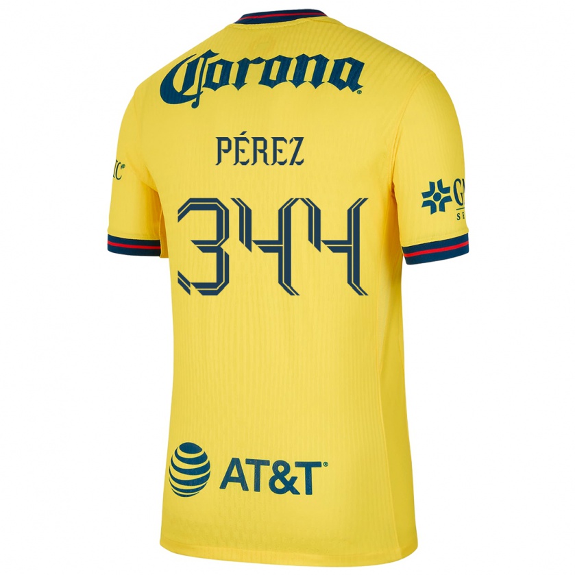 Kandiny Férfi Froylan Pérez #344 Sárga Kék Hazai Jersey 2024/25 Mez Póló Ing