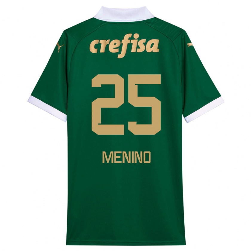 Kandiny Férfi Gabriel Menino #25 Zöld Fehér Hazai Jersey 2024/25 Mez Póló Ing