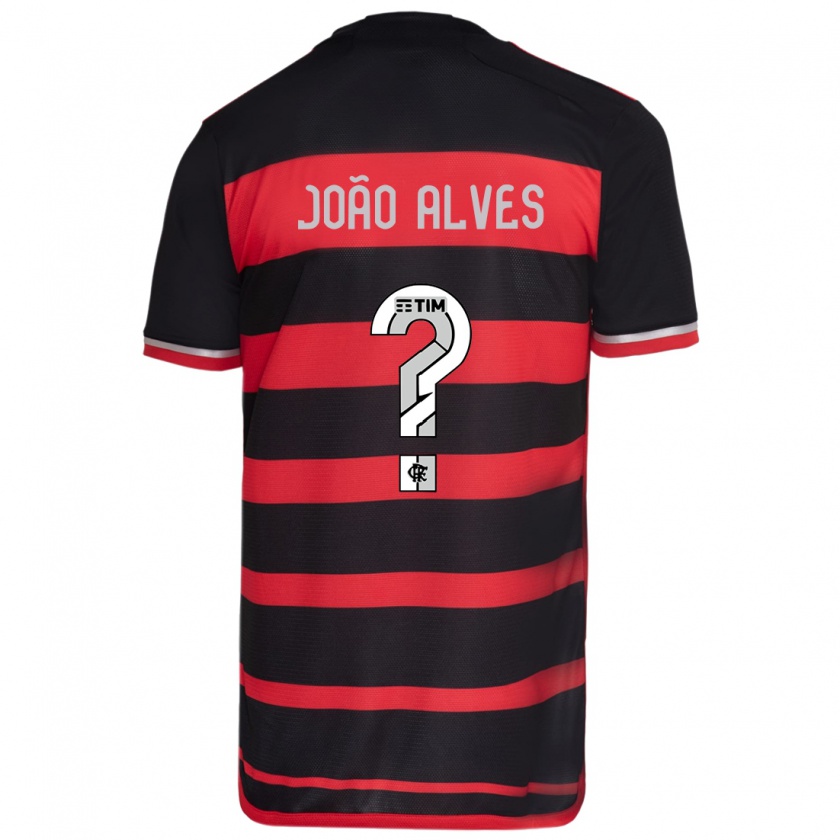 Kandiny Férfi João Alves #0 Piros Fekete Hazai Jersey 2024/25 Mez Póló Ing