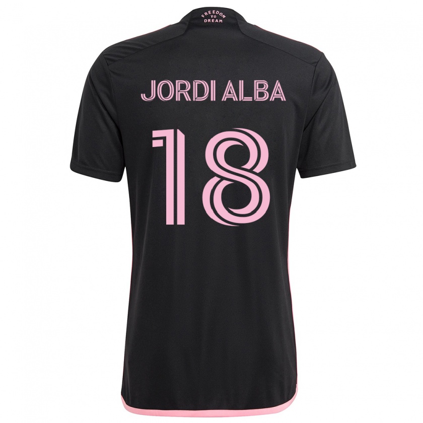 Kandiny Férfi Jordi Alba #18 Fekete Idegenbeli Jersey 2024/25 Mez Póló Ing