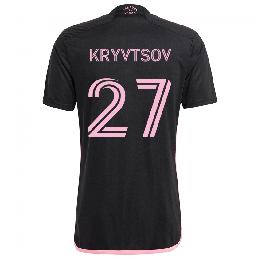 Kandiny Férfi Sergiy Kryvtsov #27 Fekete Idegenbeli Jersey 2024/25 Mez Póló Ing